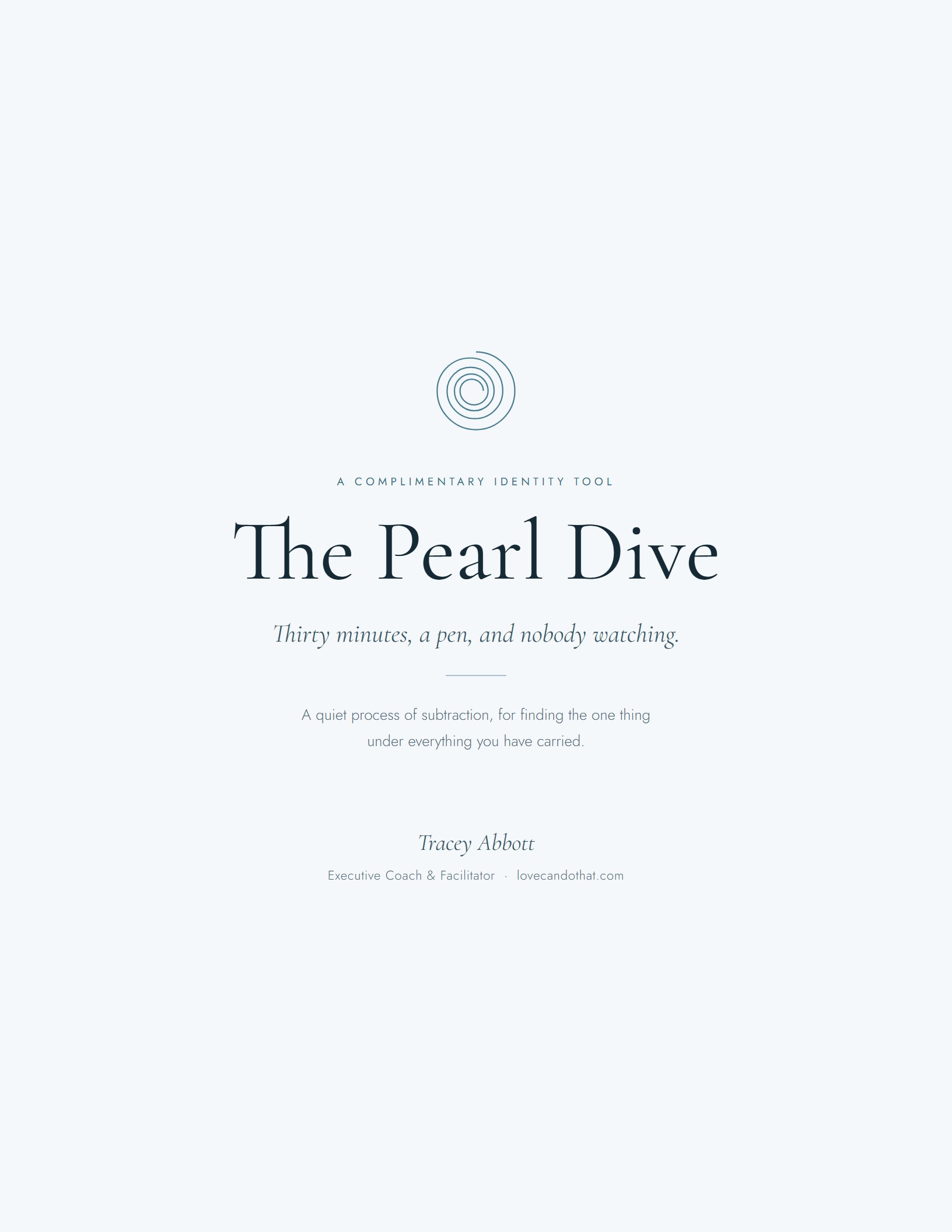 Cover of The Pearl Dive, a complimentary journal by Tracey Abbott